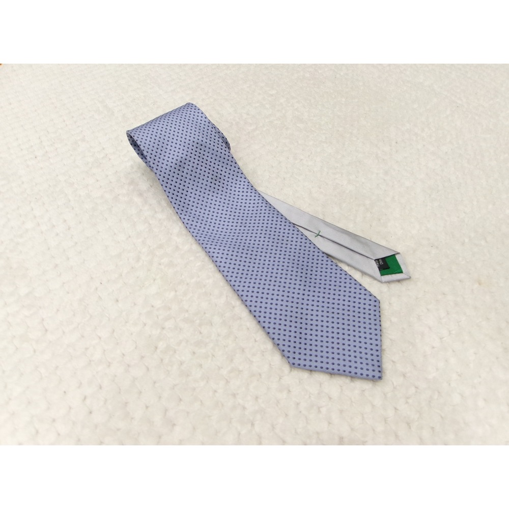 Tommy Hilfiger Mens OS Necktie Blue Polka Dot 100% Silk Classic Business Formal‎
